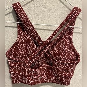 Buffbunny Rosa Sports Bra - Vineyard Dark Red Bossy Print SMALL